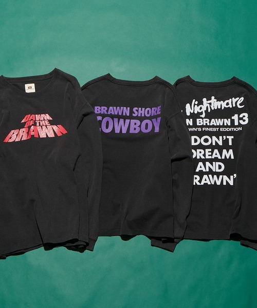 ADAM ET ROPE'（アダムエロペ）の「《別注》【BRAWN/ブラウン】DAWN OF THE BRAWN Long Sleeve Tee（Tシャツ/カットソー・メンズ・ブラック・L/M）」の2枚目の写真