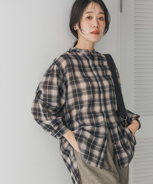 シアーチェック開襟ブラウス セール】シアーチェックシャツ（シャツ/ブラウス）｜URBAN RESEARCH