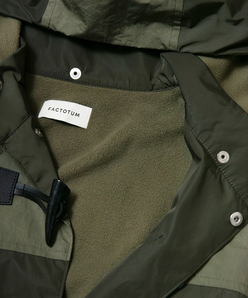 FACTOTUM(ファクトタム)の「【FACTOTUM】 Nylon Duffel Coat(ダッフルコート・メンズ・カーキ/ブラック・48/46)」の7枚目の写真