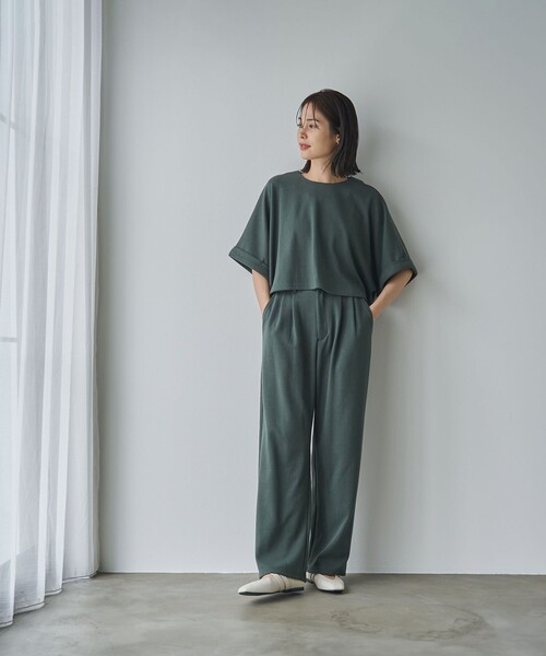 RONEL（ロネル）の「ネップジョーゼットタックパンツ（スラックス・レディース・ブラック/ダークグリーン/オフホワイト・S/M/L）」の21枚目の写真