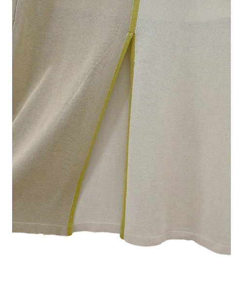 【ZOZO限定】配色ニットスカート／ ロング丈 タイト Iライン シンプル きれいめ レディライク 大人カジュアル オフィスカジュアル バイカラー 切り替えデザイン ベージュ グリーン ライム ブラウン（スカート）｜Reurie'（レウリィ）