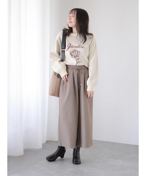 Te chichi TERRASSE（テチチテラス）の「杢調クロップド丈ワイドパンツ（その他パンツ・レディース・チャコールグレー/モカ・F）」の5枚目の写真