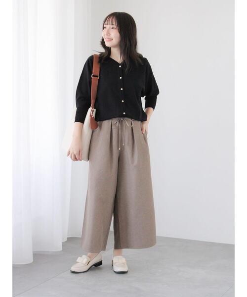 Te chichi TERRASSE（テチチテラス）の「杢調クロップド丈ワイドパンツ（その他パンツ・レディース・チャコールグレー/モカ・F）」の7枚目の写真