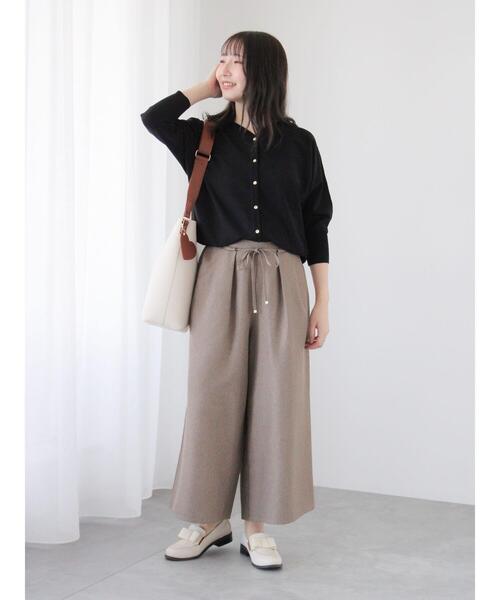 Te chichi TERRASSE（テチチテラス）の「杢調クロップド丈ワイドパンツ（その他パンツ・レディース・チャコールグレー/モカ・F）」の8枚目の写真
