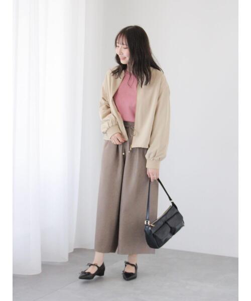 Te chichi TERRASSE（テチチテラス）の「杢調クロップド丈ワイドパンツ（その他パンツ・レディース・チャコールグレー/モカ・F）」の9枚目の写真