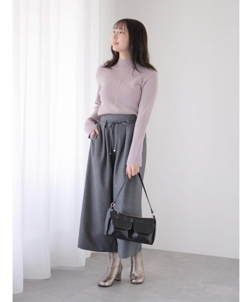 Te chichi TERRASSE（テチチテラス）の「杢調クロップド丈ワイドパンツ（その他パンツ・レディース・チャコールグレー/モカ・F）」の12枚目の写真