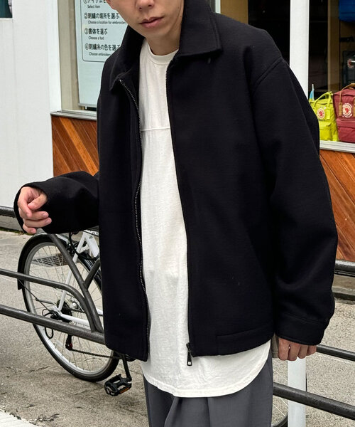 CIAOPANIC（チャオパニック）の「フェイクメルトンスウィングトップ（ブルゾン・レディース・ブラック/グリーン/ブラウン・MEDIUM/LARGE）」の2枚目の写真