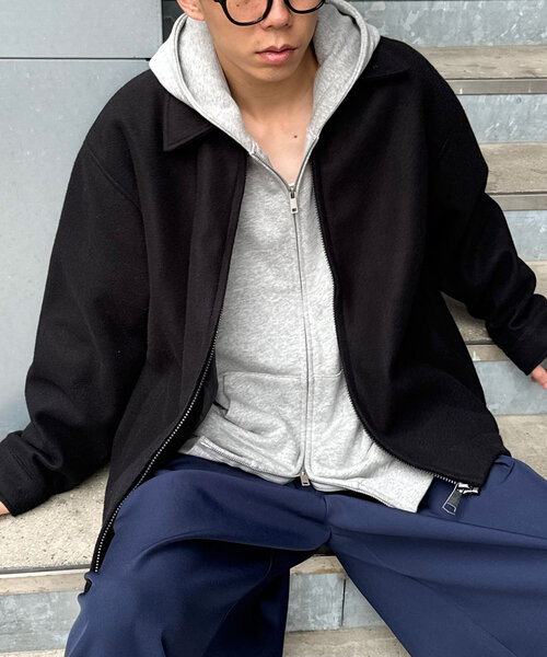 CIAOPANIC（チャオパニック）の「フェイクメルトンスウィングトップ（ブルゾン・レディース・ブラック/グリーン/ブラウン・MEDIUM/LARGE）」の4枚目の写真