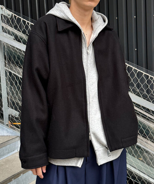 CIAOPANIC（チャオパニック）の「フェイクメルトンスウィングトップ（ブルゾン・レディース・ブラック/グリーン/ブラウン・MEDIUM/LARGE）」の5枚目の写真