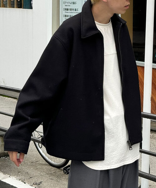 CIAOPANIC（チャオパニック）の「フェイクメルトンスウィングトップ（ブルゾン・レディース・ブラック/グリーン/ブラウン・MEDIUM/LARGE）」の8枚目の写真