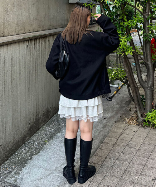 CIAOPANIC（チャオパニック）の「フェイクメルトンスウィングトップ（ブルゾン・レディース・ブラック/グリーン/ブラウン・MEDIUM/LARGE）」の20枚目の写真