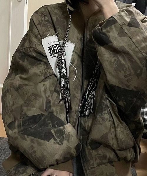 【セール】カモフラージュ ベースボール ビッグ ボンバー ジャケット(ミリタリージャケット)|DEVICE(デバイス) 【セール】カモフラージュ ベースボール ビッグ ボンバー ジャケット(ミリタリージャケット)|DEVICE(デバイス)