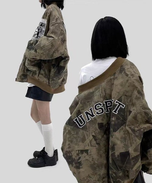 【セール】カモフラージュ ベースボール ビッグ ボンバー ジャケット(ミリタリージャケット)|DEVICE(デバイス) 【セール】カモフラージュ ベースボール ビッグ ボンバー ジャケット(ミリタリージャケット)|DEVICE(デバイス)