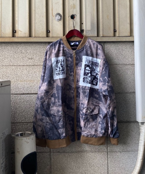 【セール】カモフラージュ ベースボール ビッグ ボンバー ジャケット(ミリタリージャケット)|DEVICE(デバイス) 【セール】カモフラージュ ベースボール ビッグ ボンバー ジャケット(ミリタリージャケット)|DEVICE(デバイス)