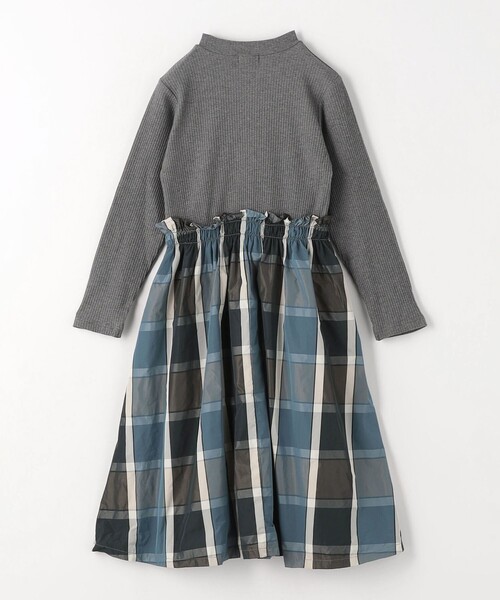 green label relaxing(グリーンレーベルリラクシング)の「TJ テレコ×チェックワンピース 100cm-130cm / キッズ(ワンピース・キッズ・ダークグレー/ブラック・110cm/100cm/120cm/130cm)」の5枚目の写真