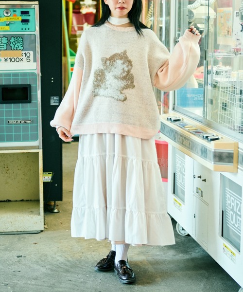 kutir（クティール）の「【クティールとレトロ】アソートネコジャガードニット（ニット/セーター・レディース・ネイビー/ライトピンク/ブラック/アイボリー/レッド・FREE）」の22枚目の写真