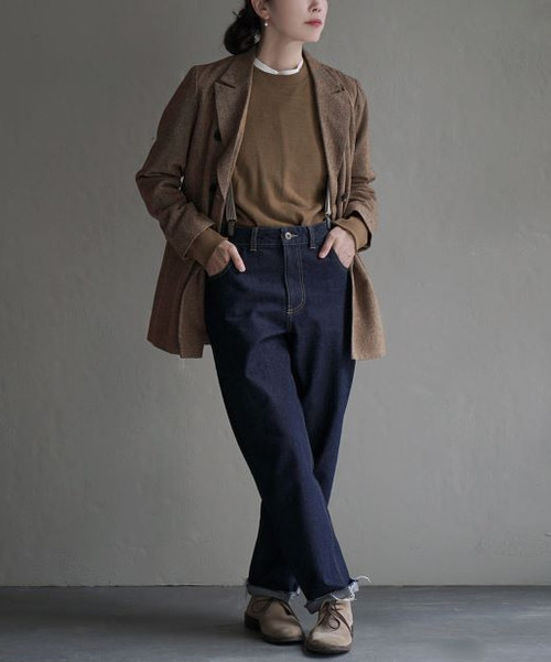 apartment department(アパートメントデパートメント)の「ニットライク クルーネックプルオーバー(Tシャツ/カットソー・レディース・カーキ/アッシュブラウン/ネイビー・M)」の16枚目の写真