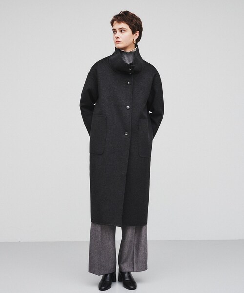 cloenc（クロエンス）の「◆ウール混リバーロングコート（その他アウター・レディース・ベージュ/チャコールグレー・02/01）」の10枚目の写真