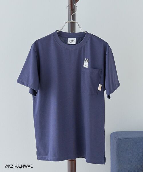 CRAFT STANDARD BOUTIQUE(クラフトスタンダードブティック)の「夜は猫といっしょ/PKT-TEE(Tシャツ/カットソー・レディース・オフホワイト/ベージュ/ネイビー・FREE)」の10枚目の写真
