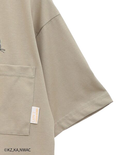 CRAFT STANDARD BOUTIQUE(クラフトスタンダードブティック)の「夜は猫といっしょ/PKT-TEE(Tシャツ/カットソー・レディース・オフホワイト/ベージュ/ネイビー・FREE)」の14枚目の写真