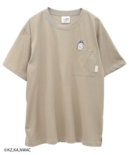 CRAFT STANDARD BOUTIQUE(クラフトスタンダードブティック)の「夜は猫といっしょ/PKT-TEE(Tシャツ/カットソー・レディース・オフホワイト/ベージュ/ネイビー・FREE)」の19枚目の写真