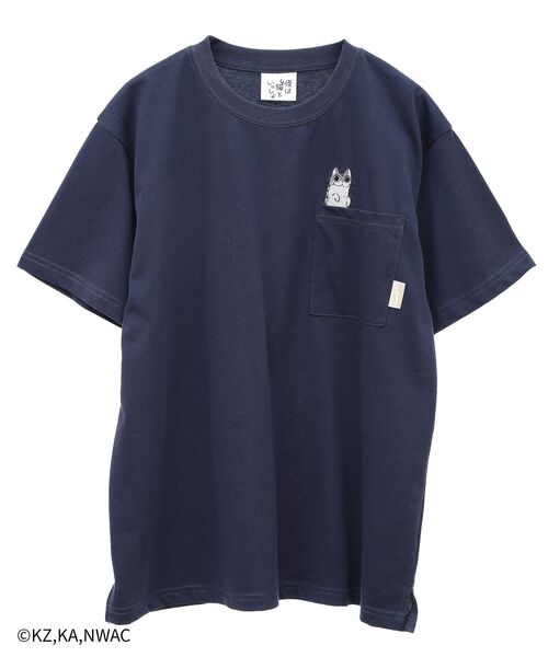 CRAFT STANDARD BOUTIQUE(クラフトスタンダードブティック)の「夜は猫といっしょ/PKT-TEE(Tシャツ/カットソー・レディース・オフホワイト/ベージュ/ネイビー・FREE)」の20枚目の写真