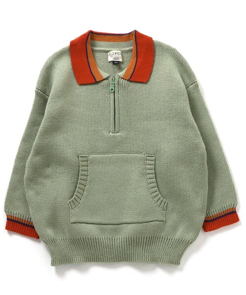 F.O.KIDS（エフオーキッズ）の「ハーフジップニットプルオーバー（ニット/セーター・キッズ・ブラウン/ミント/ネイビー・80/90/100/110/120/130/140）」の2枚目の写真