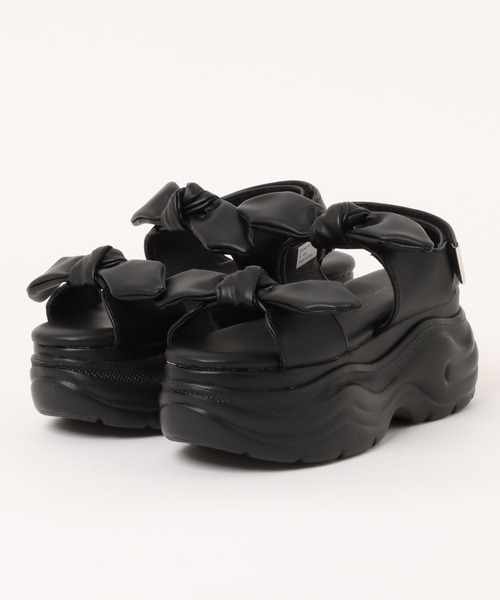 mily bilet（ミウィビレット）の「【mily bilet】大人ガーリーに足元彩る。リボンデザイン厚底サンダル（サンダル・レディース・アイボリー/ブラック・X-LARGE/SMALL/MEDIUM/LARGE）」の18枚目の写真