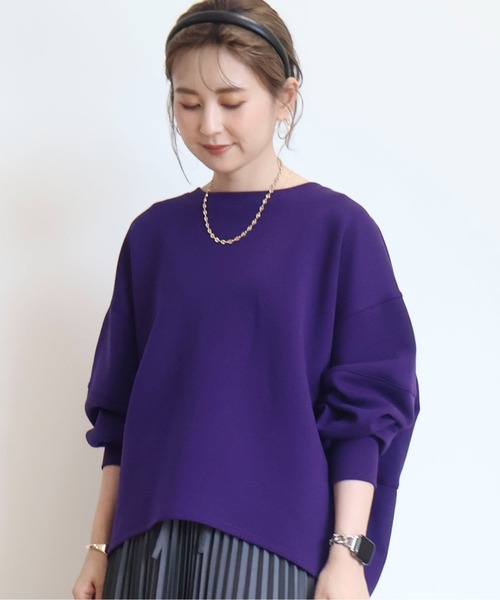 AMERICAN HOLIC(アメリカンホリック)の「袖タックコクーンポンチプルオーバー(Tシャツ/カットソー・レディース・パープル/モカ/ブラック/アイボリー・M/L)」の4枚目の写真