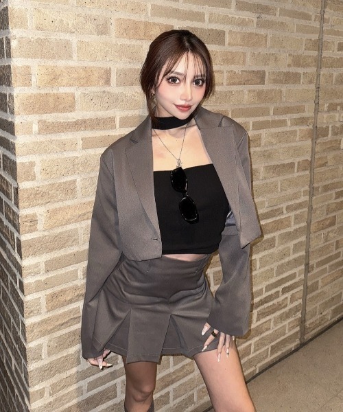 INTER FACTORY(インターファクトリー)の「Rina - ミニプリーツスカート(セットアップ可) made in INTERFACTORY(スカート・レディース・ブラック/グレー/ベージュ・SMALL/MEDIUM)」の12枚目の写真