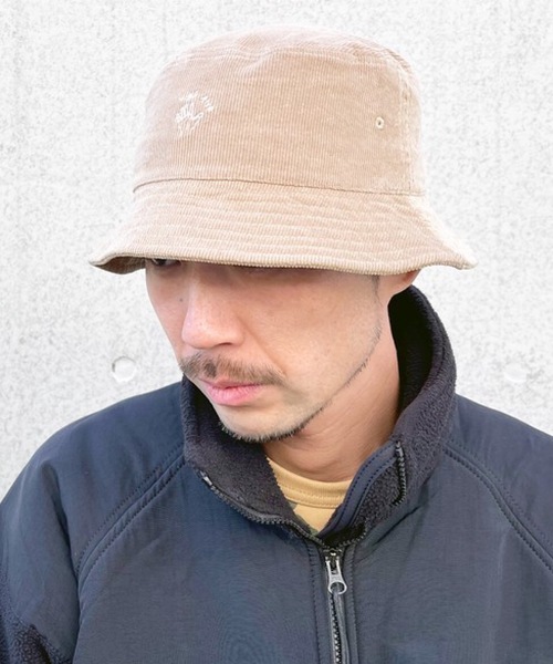 Basiquenti】Corduroy Hand Sign Bucket Hat (コーデュロイハンド