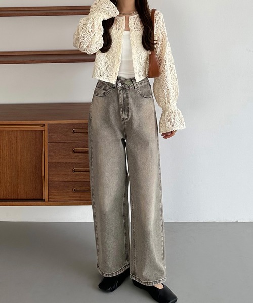 callautia（カラウティア）の「前後2wayシアーレースブラウス（シャツ/ブラウス・レディース・ブラック/アイボリー・SMALL/LARGE/MEDIUM）」の7枚目の写真