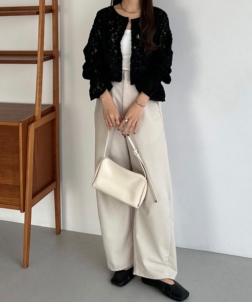 callautia（カラウティア）の「前後2wayシアーレースブラウス（シャツ/ブラウス・レディース・ブラック/アイボリー・SMALL/LARGE/MEDIUM）」の12枚目の写真