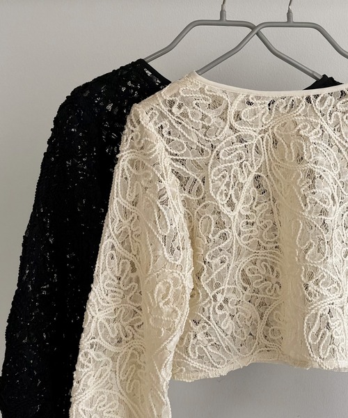 callautia（カラウティア）の「前後2wayシアーレースブラウス（シャツ/ブラウス・レディース・ブラック/アイボリー・SMALL/LARGE/MEDIUM）」の17枚目の写真