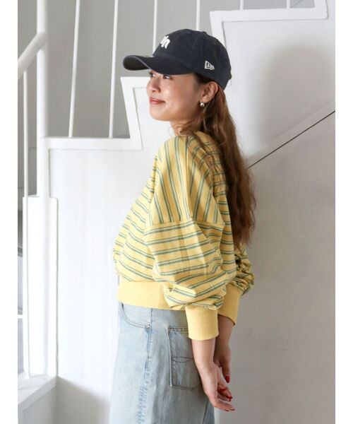 Ungrid(アングリッド)の「ショートボーダーロングスリーブTee(Tシャツ/カットソー・レディース・ブラウン/イエロー/オフホワイト・FREE)」の6枚目の写真