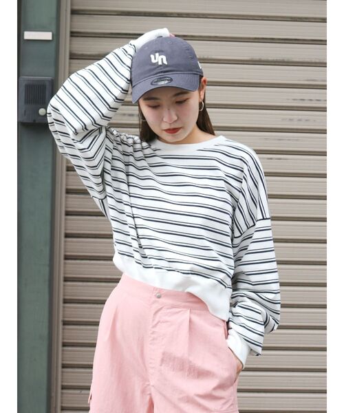 Ungrid(アングリッド)の「ショートボーダーロングスリーブTee(Tシャツ/カットソー・レディース・ブラウン/イエロー/オフホワイト・FREE)」の12枚目の写真