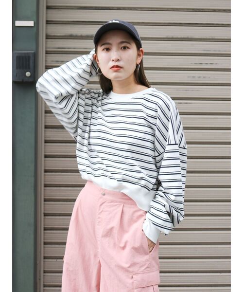 Ungrid(アングリッド)の「ショートボーダーロングスリーブTee(Tシャツ/カットソー・レディース・ブラウン/イエロー/オフホワイト・FREE)」の13枚目の写真