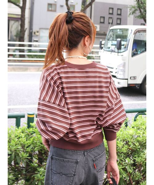 Ungrid(アングリッド)の「ショートボーダーロングスリーブTee(Tシャツ/カットソー・レディース・ブラウン/イエロー/オフホワイト・FREE)」の17枚目の写真