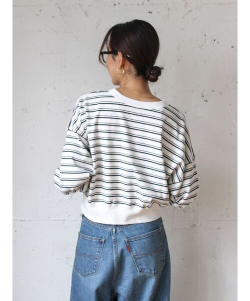 Ungrid(アングリッド)の「ショートボーダーロングスリーブTee(Tシャツ/カットソー・レディース・ブラウン/イエロー/オフホワイト・FREE)」の22枚目の写真