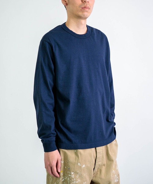 RINEN（リネン）の「[RINEN ] オーガニック天竺 クルーネック（Tシャツ/カットソー・メンズ・ネイビー/ホワイト・2/3）」の3枚目の写真