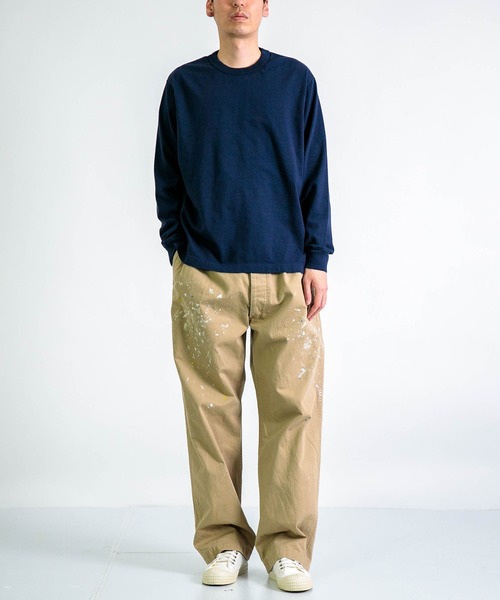 RINEN（リネン）の「[RINEN ] オーガニック天竺 クルーネック（Tシャツ/カットソー・メンズ・ネイビー/ホワイト・2/3）」の4枚目の写真