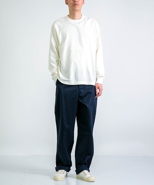 RINEN（リネン）の「[RINEN ] オーガニック天竺 クルーネック（Tシャツ/カットソー・メンズ・ネイビー/ホワイト・2/3）」の8枚目の写真