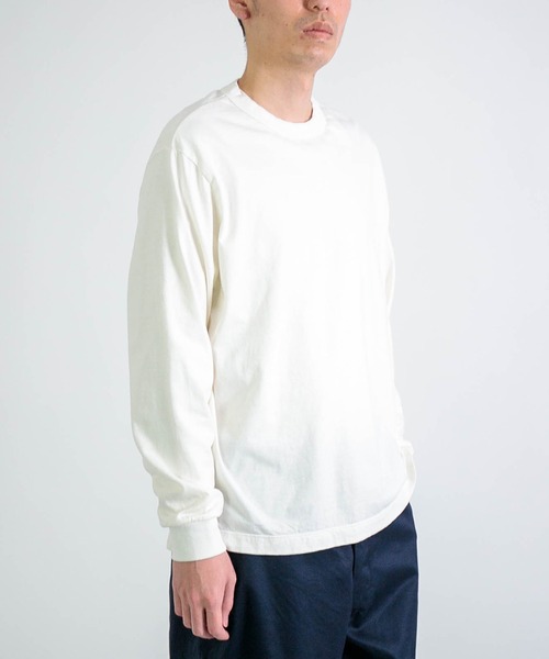 RINEN（リネン）の「[RINEN ] オーガニック天竺 クルーネック（Tシャツ/カットソー・メンズ・ネイビー/ホワイト・2/3）」の7枚目の写真