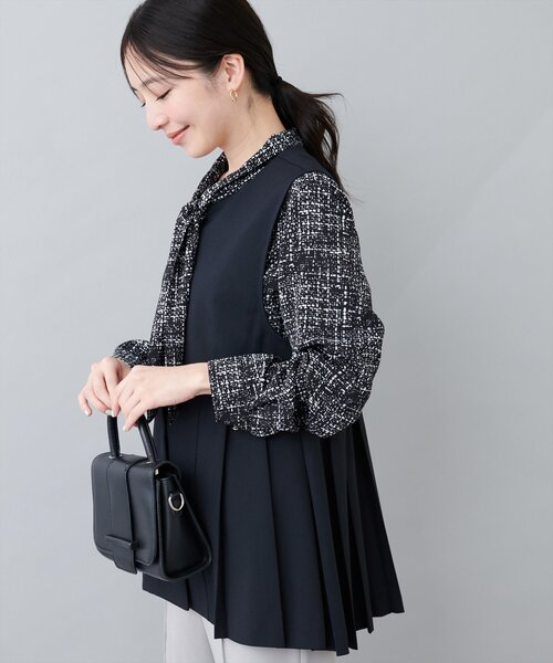 natural couture(ナチュラルクチュール)の「オケージョン対応可 / ツイルタックベスト(その他アウター・レディース・ブラック/ベージュ/ネイビー・FREE)」の18枚目の写真