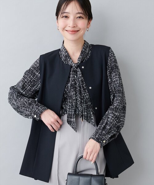 natural couture(ナチュラルクチュール)の「オケージョン対応可 / ツイルタックベスト(その他アウター・レディース・ブラック/ベージュ/ネイビー・FREE)」の22枚目の写真