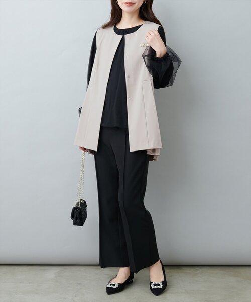 natural couture(ナチュラルクチュール)の「オケージョン対応可 / ツイルタックベスト(その他アウター・レディース・ブラック/ベージュ/ネイビー・FREE)」の17枚目の写真