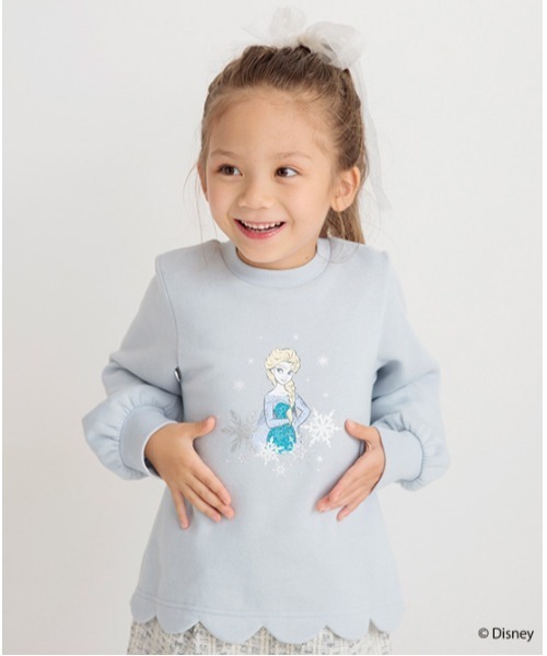 BRANSHES(ブランシェス)の「【DisneyCollection/ディズニーコレクション】裏起毛裾スカラップトレーナー(スウェット・キッズ・ピンク/アイボリー/ブルー・130/110/120/100/90)」の19枚目の写真