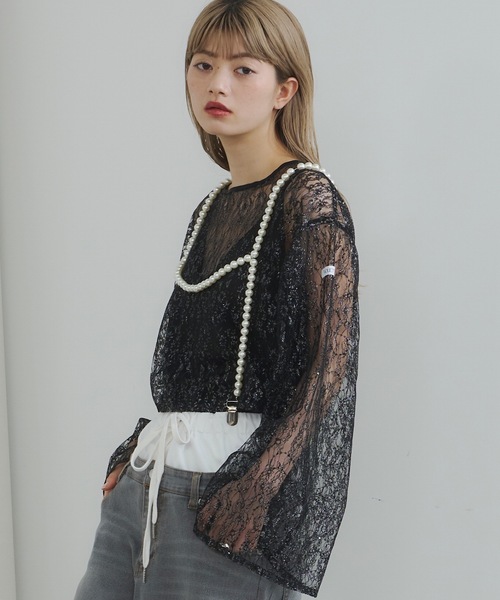 VIOLETTA(ヴィオレッタ)の「スパンコールレースシアートップス(その他トップス・レディース・ホワイト/ブラック/グレー系その他・FREE)」の22枚目の写真