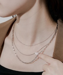 SMELLY | ステンレス3レイヤードネックレス(ネックレス)