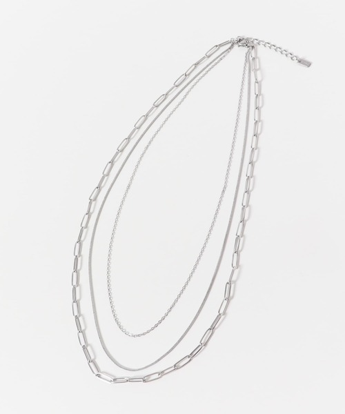 SMELLY（スメリー）の「ステンレス3レイヤードネックレス（ネックレス・レディース・シルバー・-）」の4枚目の写真